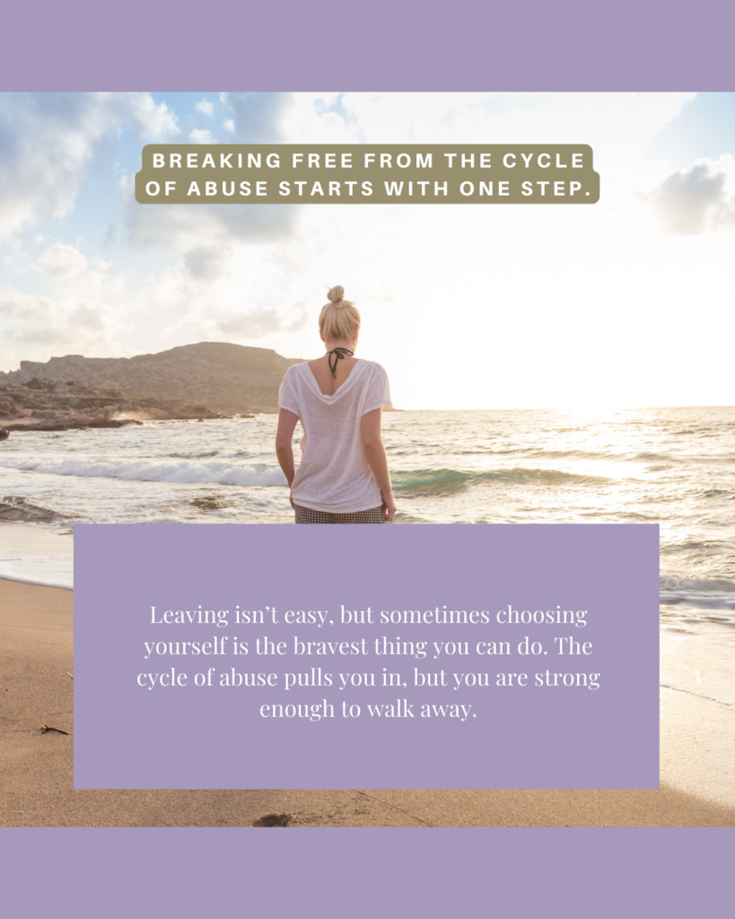 Cycle Of Abuse: The Shocking Truth About ‘If They Really Loved Me, Would They Treat Me Like This?' 1 A person with blonde hair stands on a beach, facing the ocean. The sky is partly cloudy, and the sun is setting. Overlaid text reads, "breaking free from teen dating abuse starts with one step. Leaving isn't easy... You are strong enough to walk away.