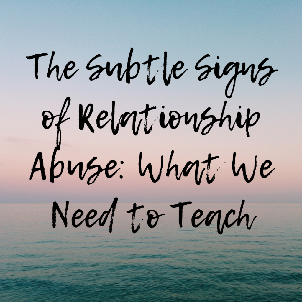 How &Quot;It Ends With Us&Quot; Helped Remind Me The Signs Of Relationship Abuse 1 Text against a backdrop of a calm ocean and pastel sky states: "recognizing emotional abuse: the subtle signs of relationship abuse we need to teach.